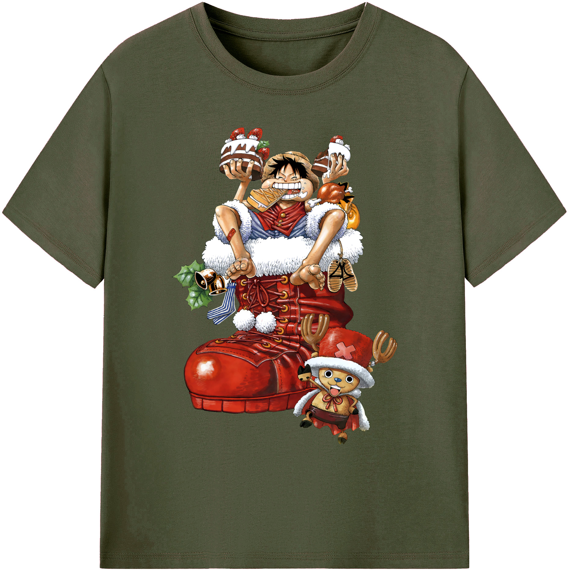 ワンピース モンキー・D・ルフィ ONE PIECE Monkey D. Luffy 綿100％ メンズ半袖Tシャツ｜肌触りやわらか＆通気性